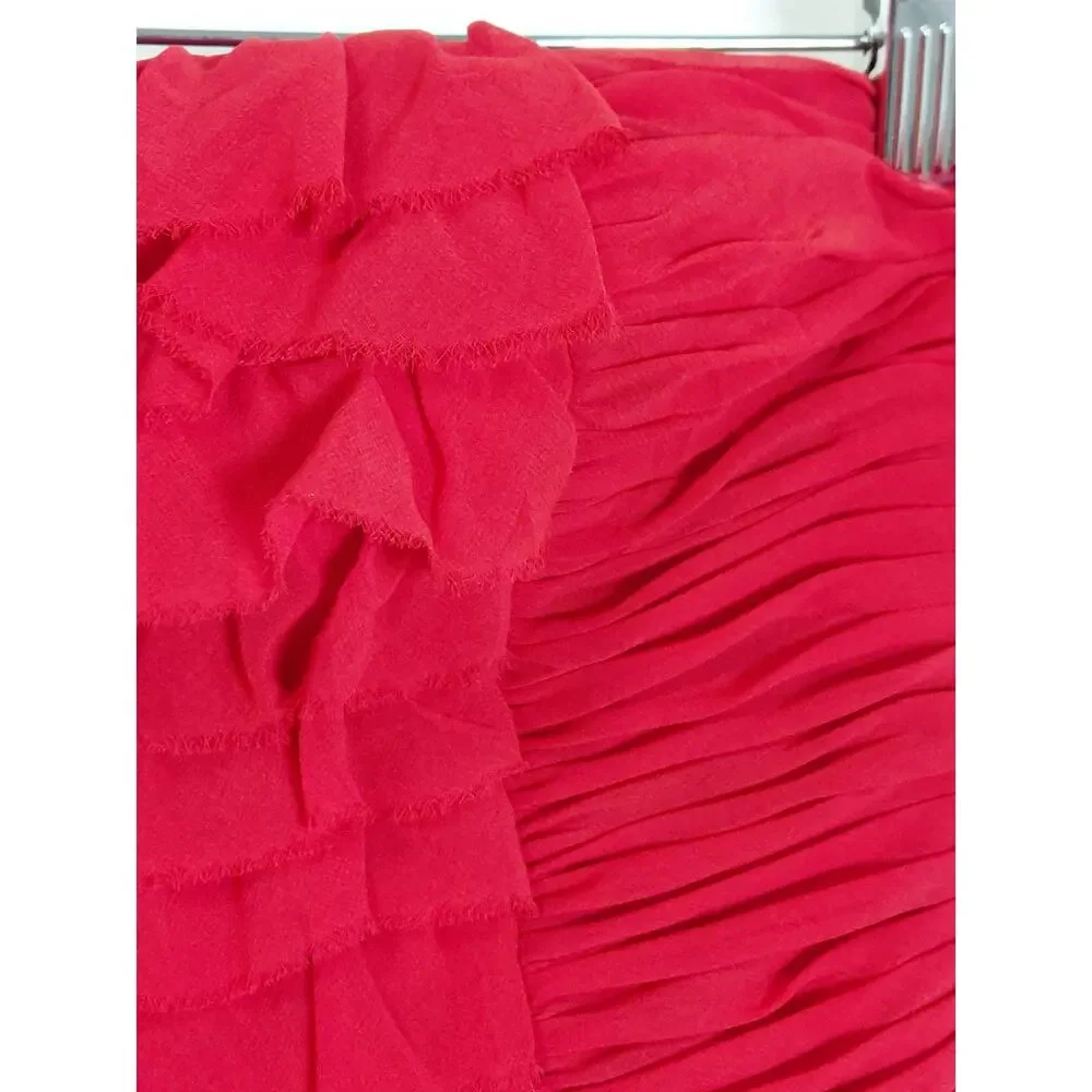 Cache Acetate Blend Red Sheath Short Lined Dress Women Size 2